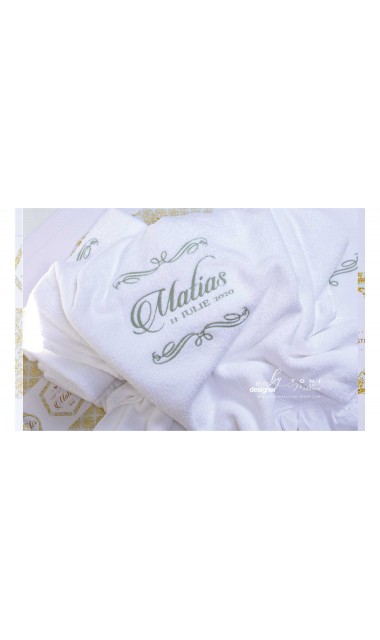 Trusou de botez de lux cu gold si verde menta si motive baroc Luxury 9